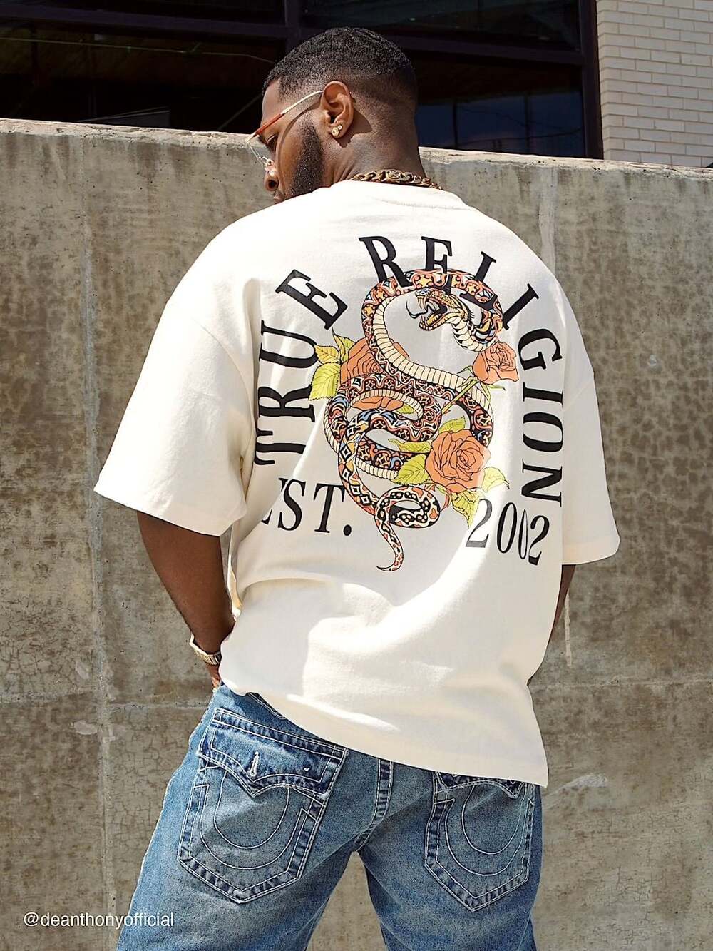 True Religion Floral Snake Heavyweight Oversized Tee